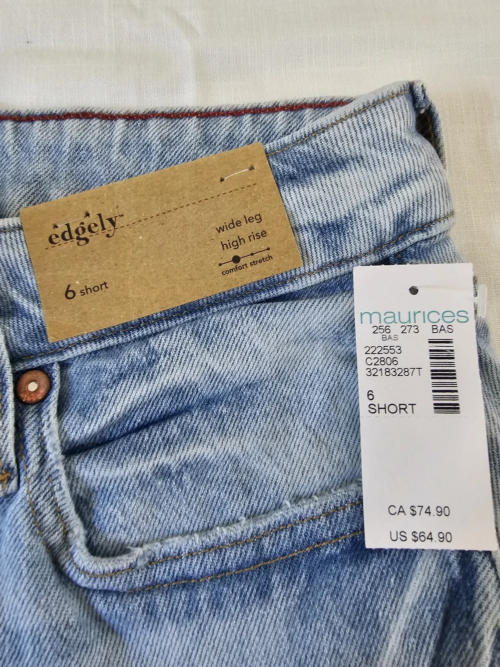 edgley NWT Light Blue Distressed Women’s Wide-Leg Jeans